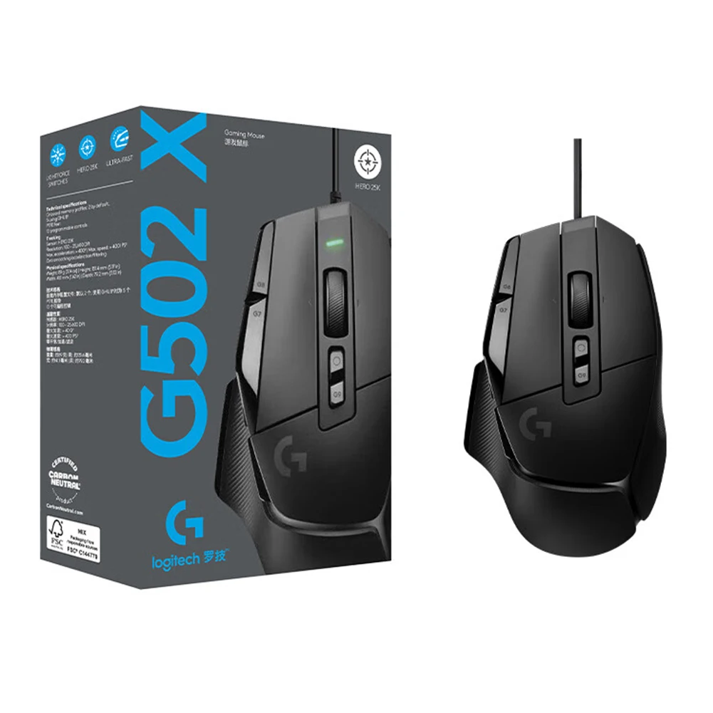 【超美品】G502X【海外輸入】 Amazon | Yu&Mi G502 X 有線 ゲーミングマウス,HERO 25K