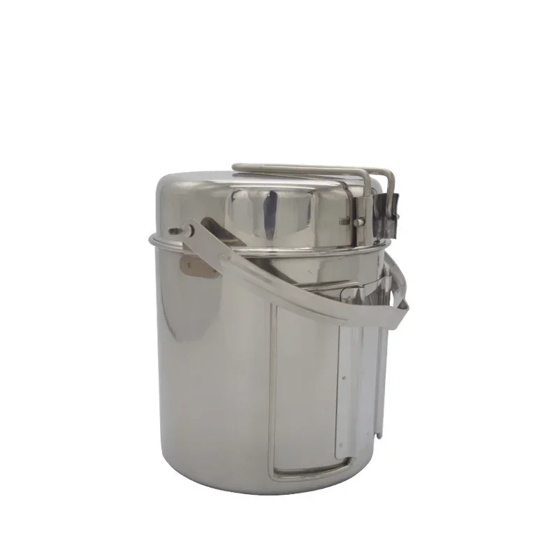 

Portable Stainless Steel Camping Pot Set, Cooking Kettle, Outdoor Cookware, Backpacking Pot, Picnic Pot, 1L