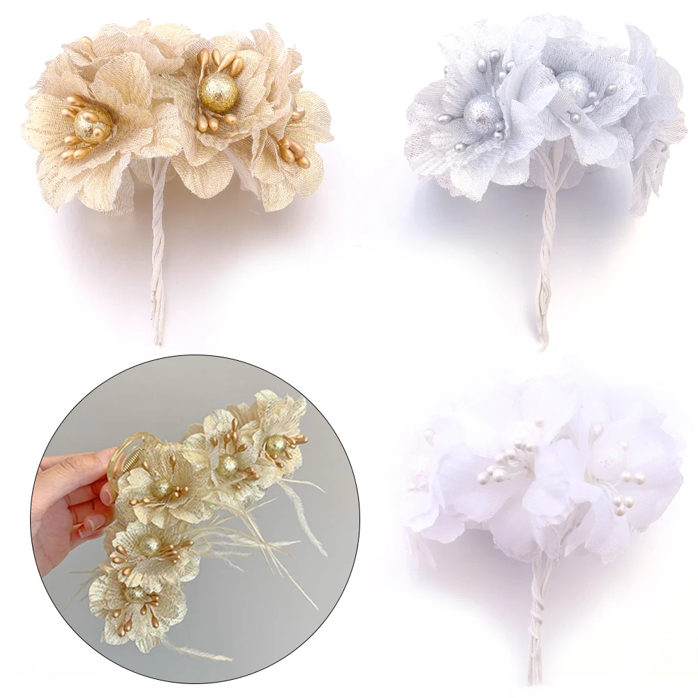 6 Stück/Set Künstliche Kamelien-Blumensträuße für Heimdekoration, Hochzeiten, Partys, DIY-Girlanden, Kränze, Kopfschmuck-Dekoration