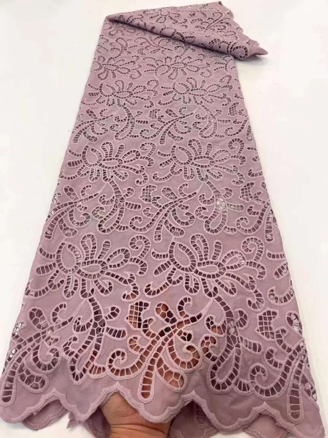 

New Arrival African Guipure Cord Lace Fabric 2023 High Quality White Nigerian Water Soluble Lace For Wedding Party Sewing QF1435