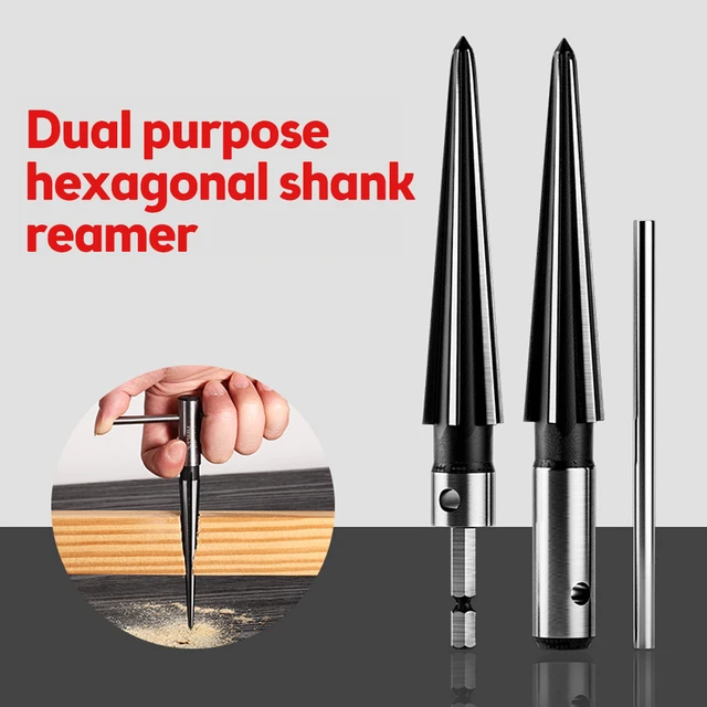2 Pcs Tapered Reamers T Handle 5 Fluted Chamfer Bridge Pin Hole Hand Held Reamer
