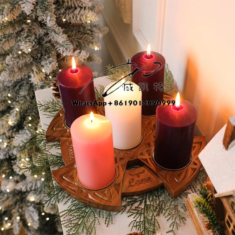 Custom Logo OEM \u0026 ODM Advent Wreath Wooden Candle Holder Christmas  Decorative Metal Candle Holders - AliExpress, image size:1000x1000