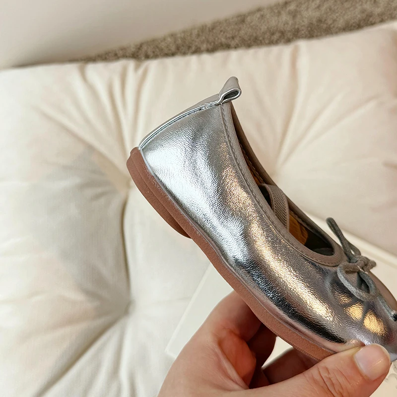 Children's Little Leather Shoes For Girls Spring&Autumn Korean Girls' Soft Sole Bow Anti Slip Fashion Princess Single Shoes