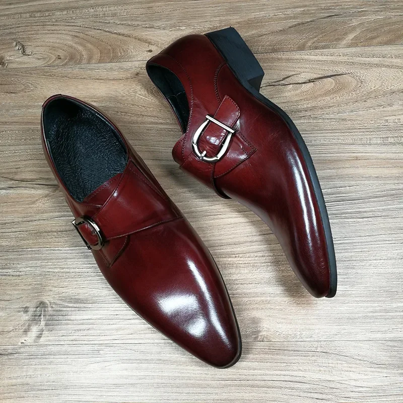 Whoholl Man Business Formal Social Shoe Male England Casual Loafers Black Cheap Autumn Men's Leather Dress Shoes Zapatos 48
