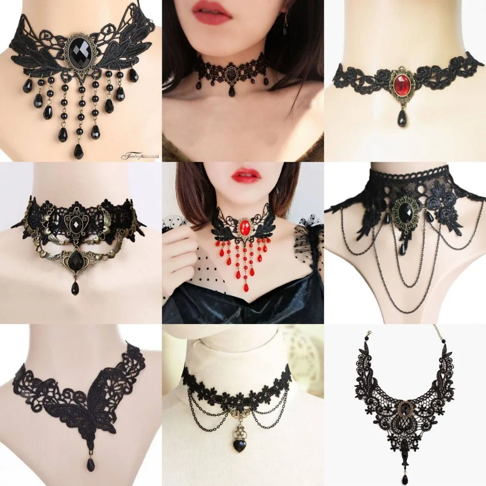 Black Lace Necklace Sexy Punk Style Personalized Lace Collar Gothic Jewelry Accessories Gift