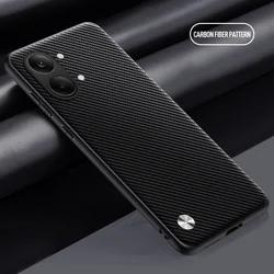 Luxurious Leather Shockproof Phone Case - Pure Color TPU Cover for Poco X5 (Carbon fiber)