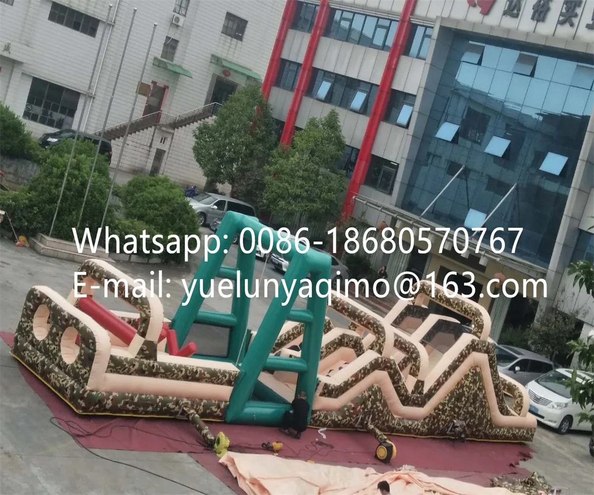 

Outdoor Hot Sale Custom Color Adult Kids Inflatable Obstacle Course Slides YLY-189