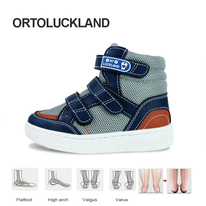 Boy Orthopedic Shoes For Kids Ortoluckland Child Autumn Sports Footwear Girl Sneaker Leather Arch Support and Corrective Insoles 2022 new sandals for girl child summer cartoon fashion princess shoes sports flat sandals kids girls soft sole beach waterproof