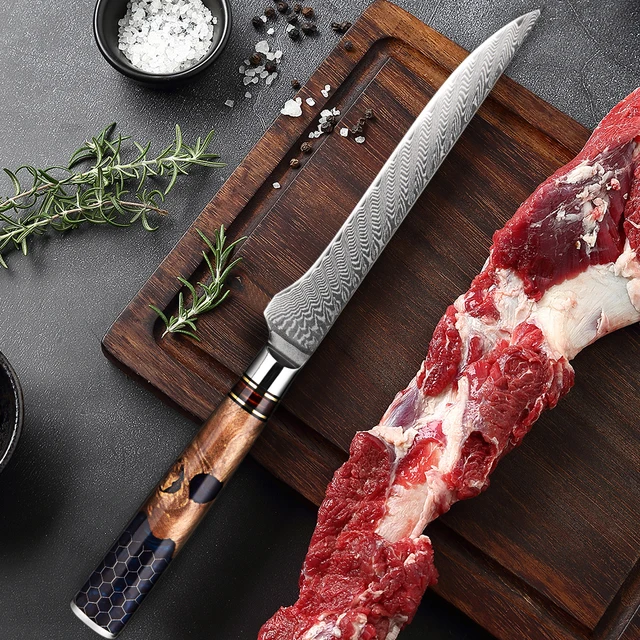 Couteau à désosser en acier Damas VG10, 6 pouces, 67 couches, manche ergonomique, rasoir tranchant, couteau à filet de cuisine, coupe de viande 5