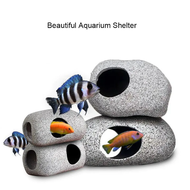 Ceramic Aquarium Decor Cichlid Stone Rock Cave Stone Decoration