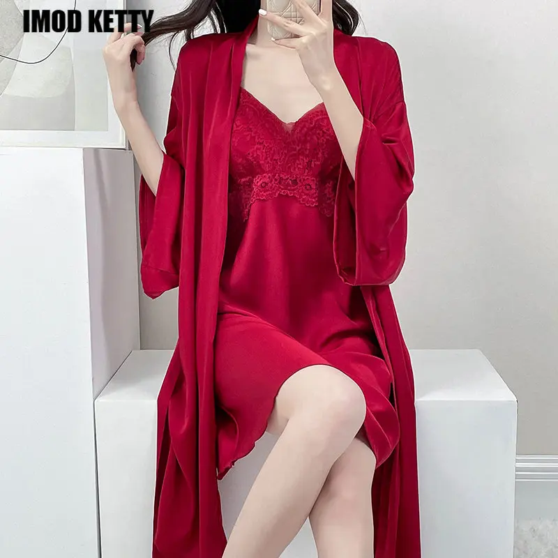 

Летняя Ночная сорочка из вискозы с V-образным вырезом и ремешком на груди