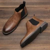 40~46 Chelsea Boots Men 2024 Brand Comfortable Fashion Leather Men Boots