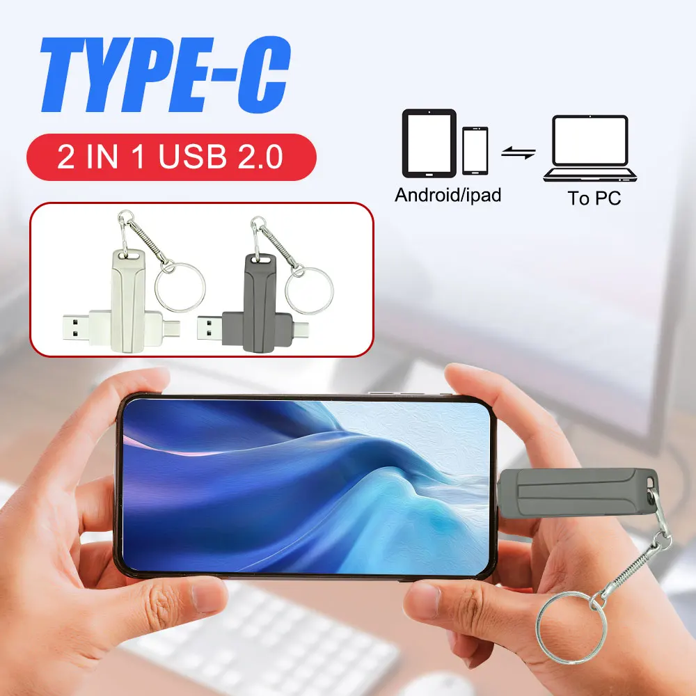 USB 2.0 플래시 드라이브, C타입 USB 고속 펜드라이브 메모리 스틱, 무료 배송 저장 장치, 10PCs/로트, 8GB, 16GB, 32GB, 64GB, 128GB