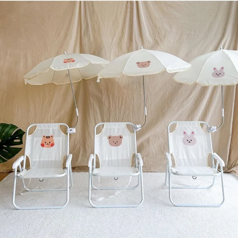 Children's beach chair cartoon animal outdoor sunscreen folding chair portable seaside vacation baby