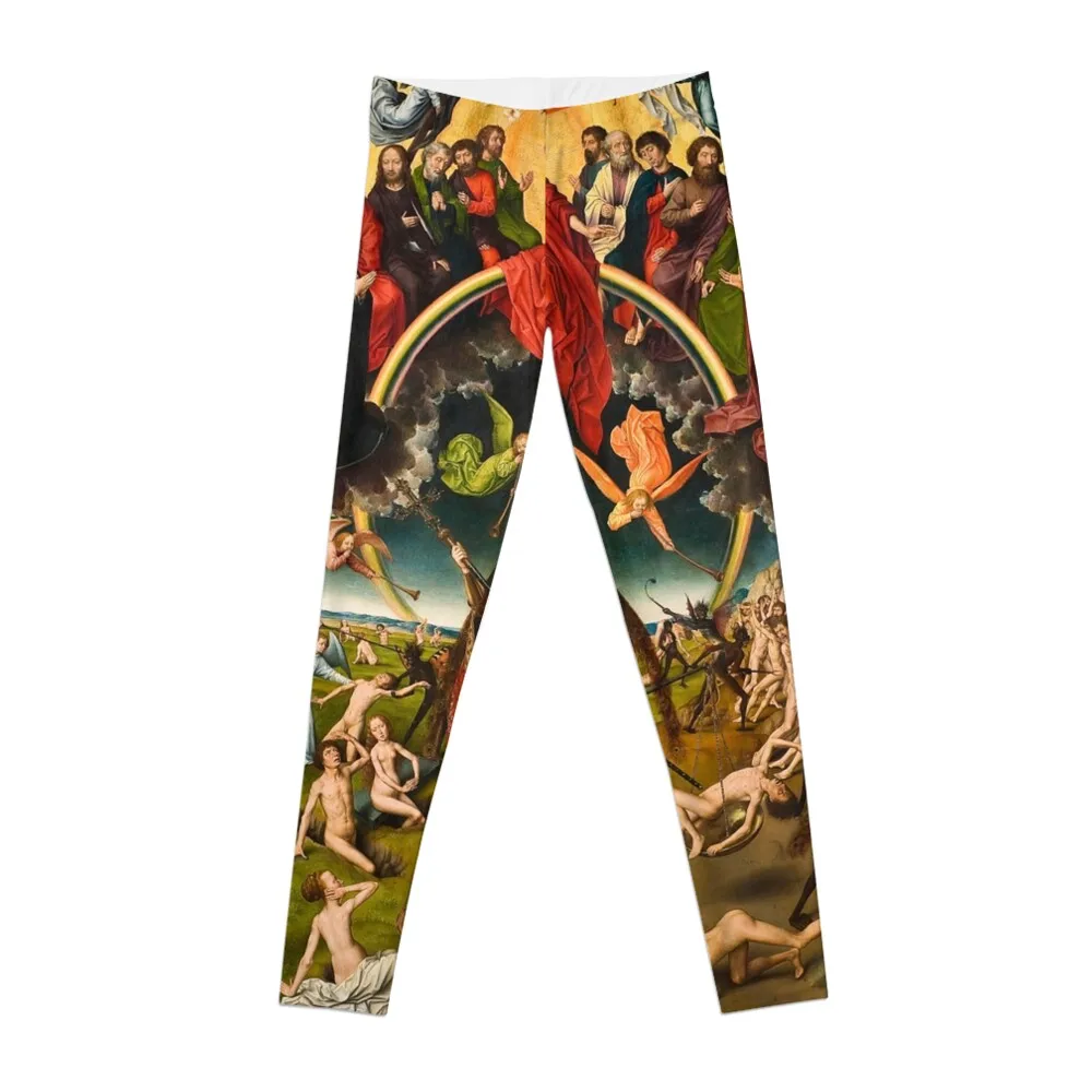 

HD Last Judgement (3 panels) , by Hans Memling - Original colors- HIGH DEFINITION Leggings exercise clothing for Womens Leggings