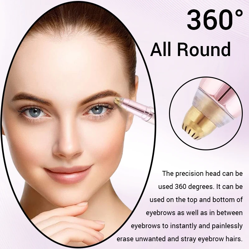 Electric Eyebrow Trimmer Security Eye Brow Epilator USB Charger Mini Shaper Shaver Hair Removal Painless Beauty_voghion.com