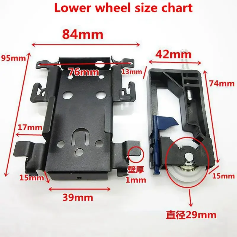 Description Picture 5 of itemOld Wardrobe Sliding Door Pulley Wheel Runner Closet Wardrobe Moving Door Bottom Pulley Lower Wheel Roller Runner