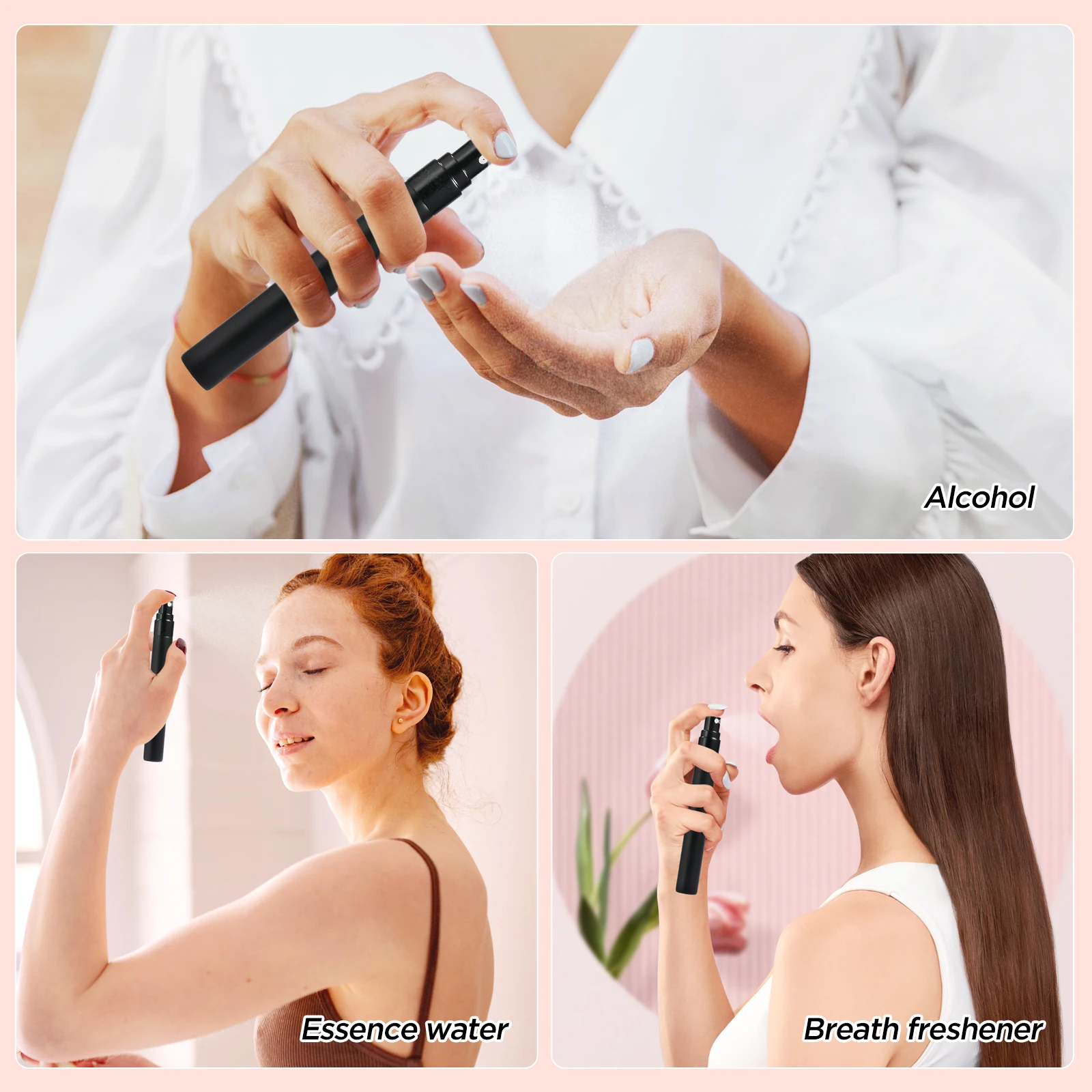 2ml~10ml Mini Perfume Refill Bottle Sub-Bottling Fine Mist Spray Refillable Cosmetic Containers Atomizer for Travel Tool