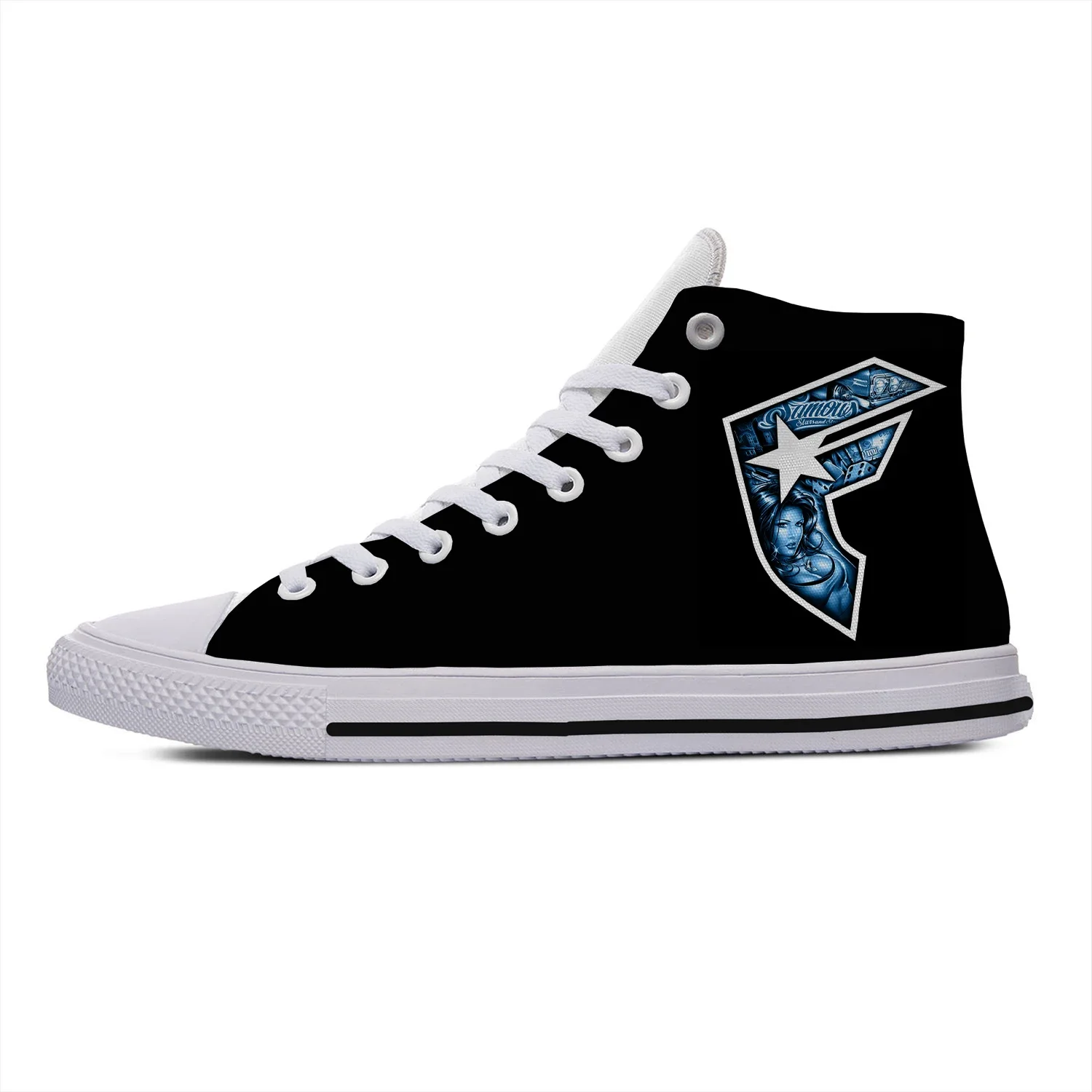 Hot Cool Famous Stars and Straps Skull Harajuku High Top Canvas Shoes Men Women Casual Breathable Sneakers Classic Board Shoes
