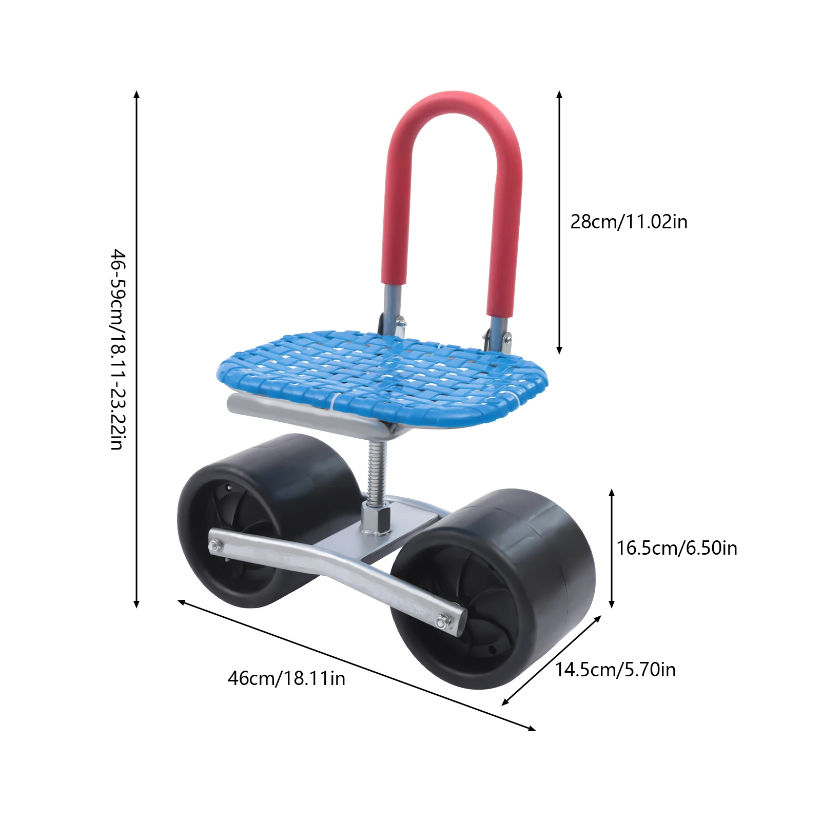 Garden Cart Rolling Stool With Wheels Stable Workseat Sturdy Cart Adjustable Seat Height And Direction Gardening Helper