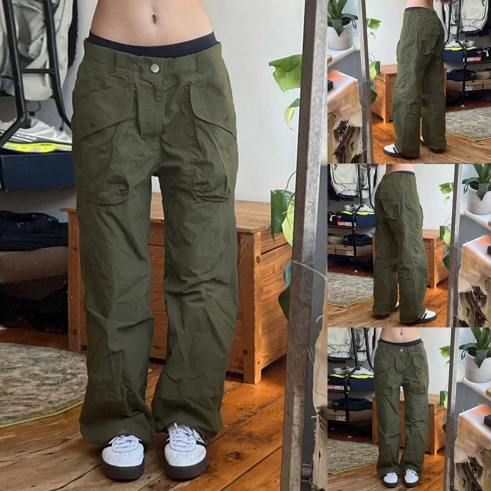 Women Cargo Pants 2022 Parachute Pants Fashion Punk Pockets Jogger