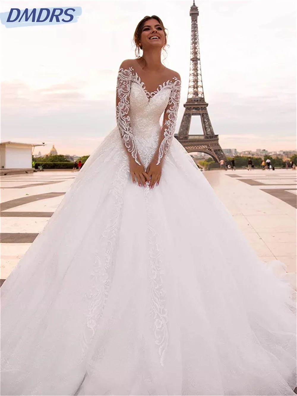 sexy off shoulder wedding dress 2024 charming long sleeved bridal gown solemn mermaid floor length gowns vestidos de novia Romantic Long-Sleeved Wedding Dress 2024 Charming Strapless Bridal Dress Graceful Appliquéd Floor-length Dress Vestidos De Novia