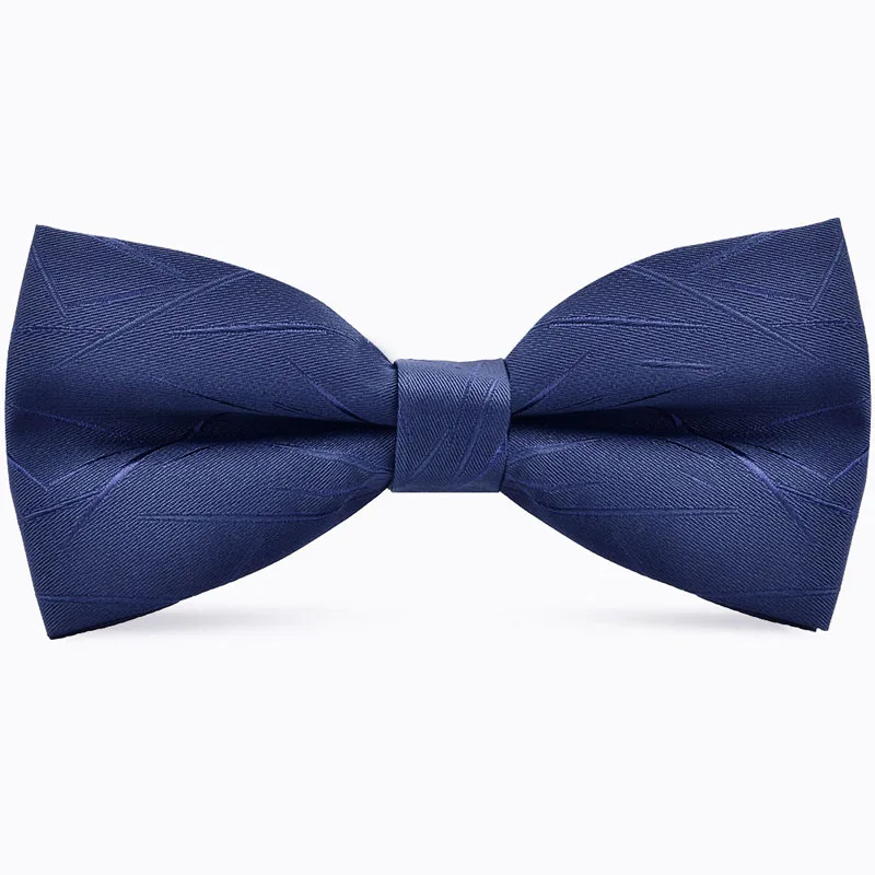 Men's Pure Color Striped Double Bow Tie - Elegant Fashion Accessory