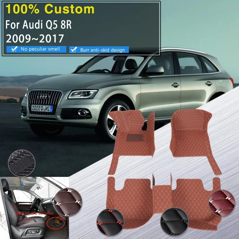Tapis de sol de voiture en cuir pour Audi, tapis de style