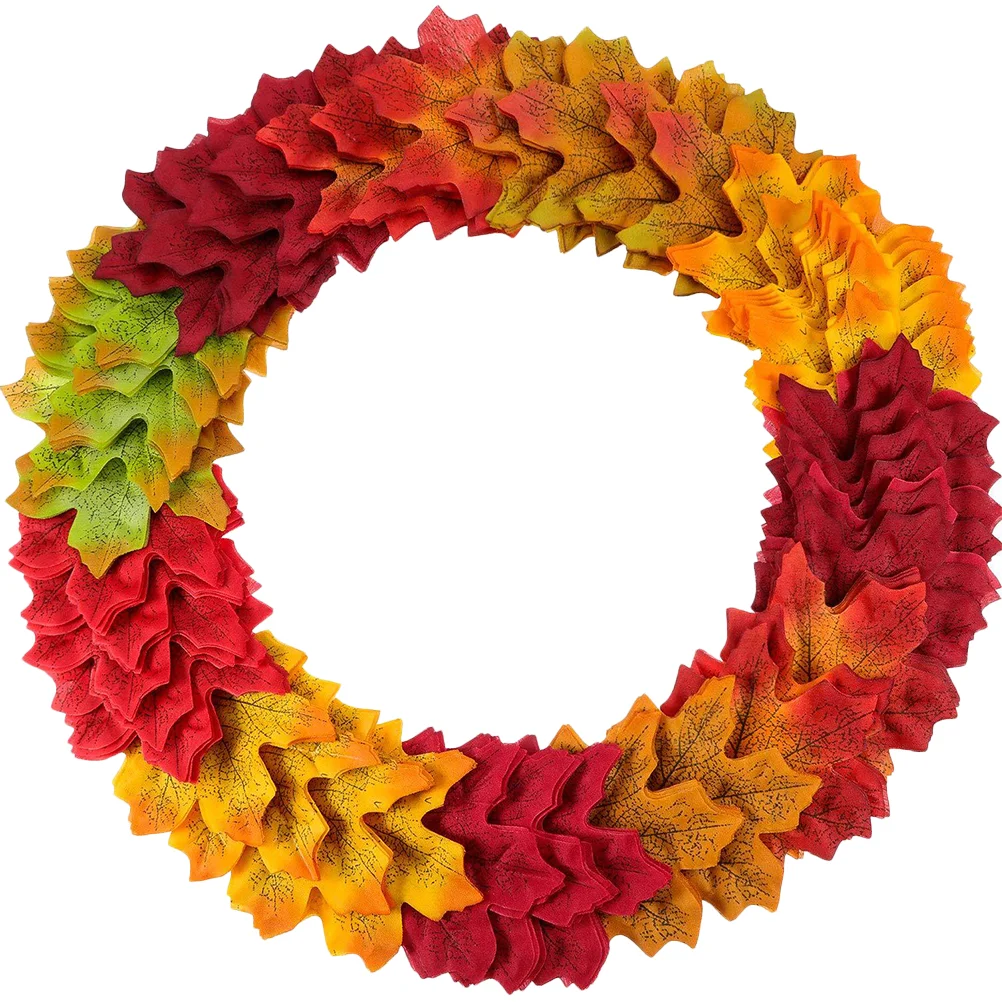 

300Pcs Simulation Maple Leaves Fall Leaves for Weddings Thanksgiving Day Parties