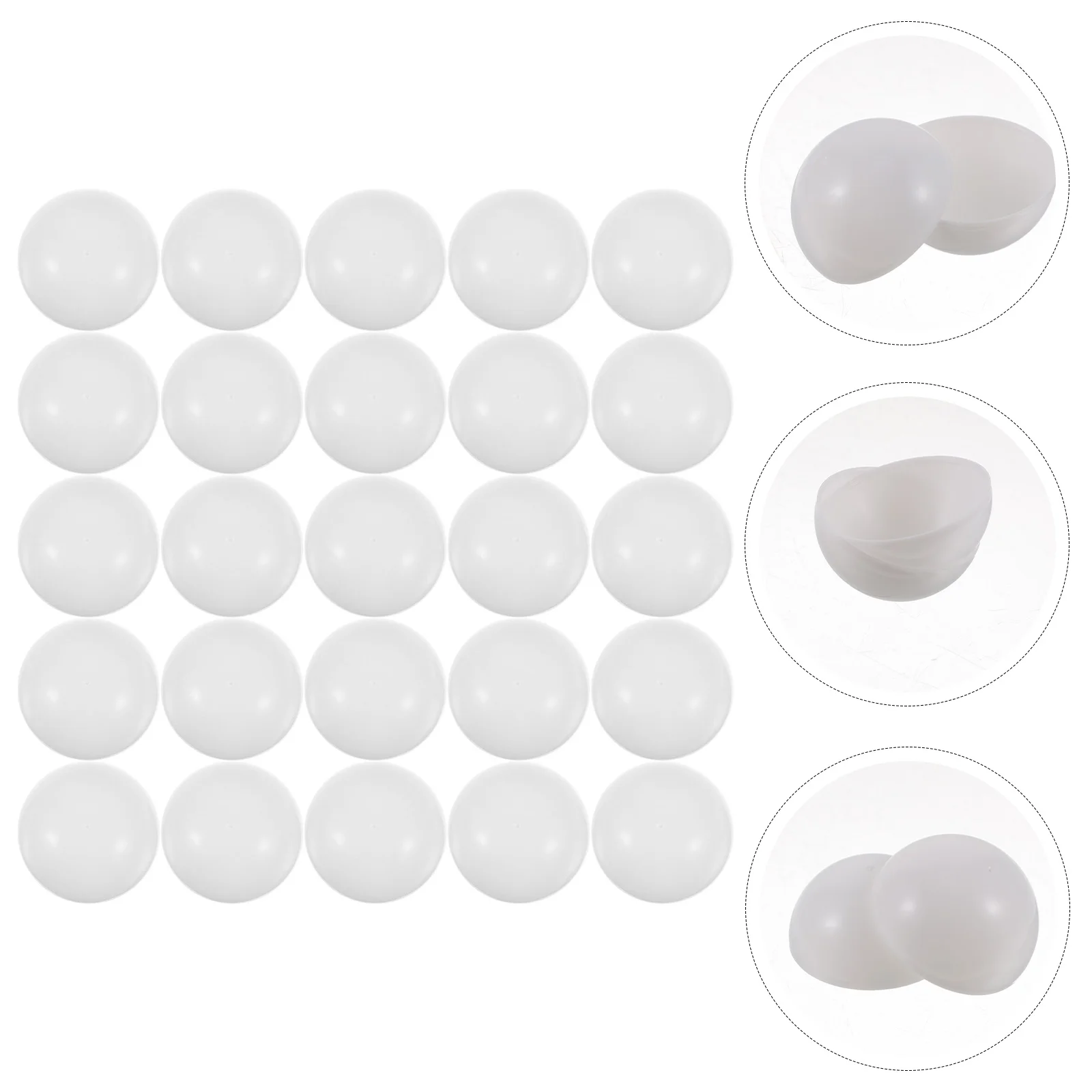 25Pcs White Openable Lottery Balls Reusable Plastic Raffle Balls Funny Game Party Toys Entertainment Supplies