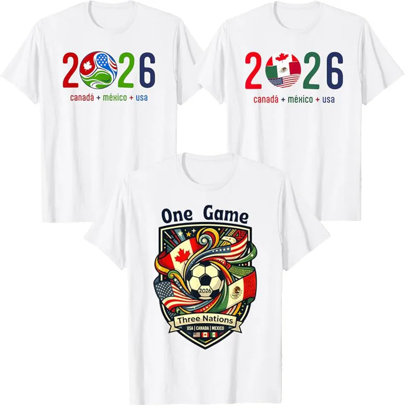 Cheer for 2026 Nordamerika Fußball-T-Shirt – Ein Spiel, drei Nationen – 2026 Fußball-Fan-Aktivitäten Grafik-Kleidung mit Spruch – T-Shirt Top