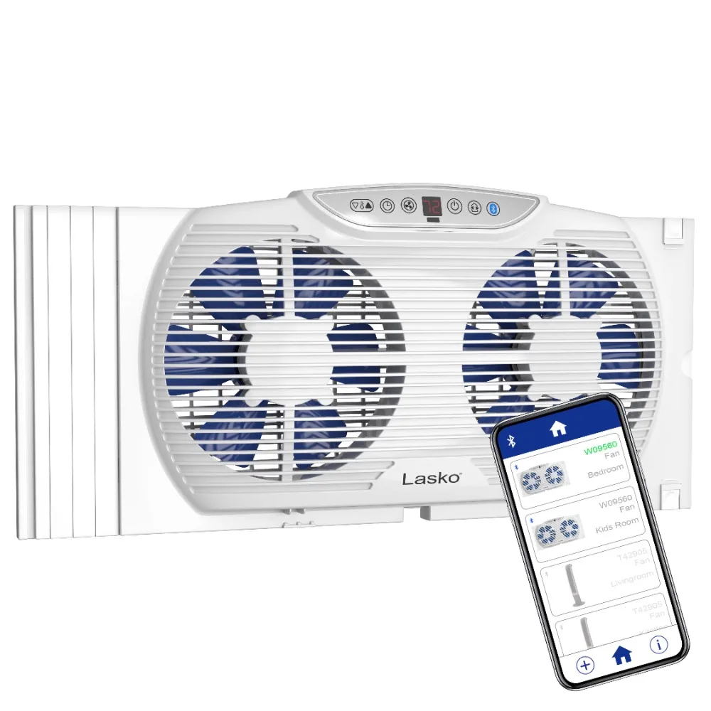 

Electrically Reversible Twin Window Fan with Bluetooth® Technology, W09560, White