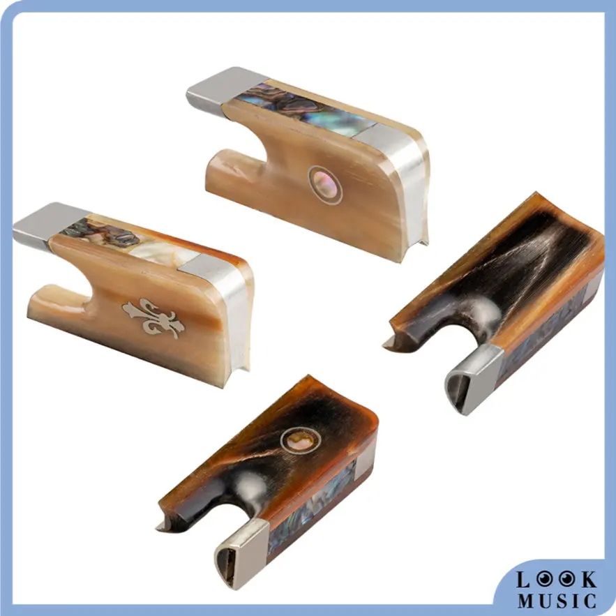 

LOOK 4/4 Full Size Violin Bow Frog Pearl Eye Ox Horn Bow Frog