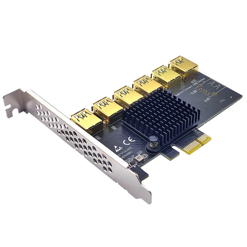

NEW-PCIE 1X до 6 PCIE, видеокарта расширения USB 3,0, адаптер, совместимая с материнской платой X4 X8 X16