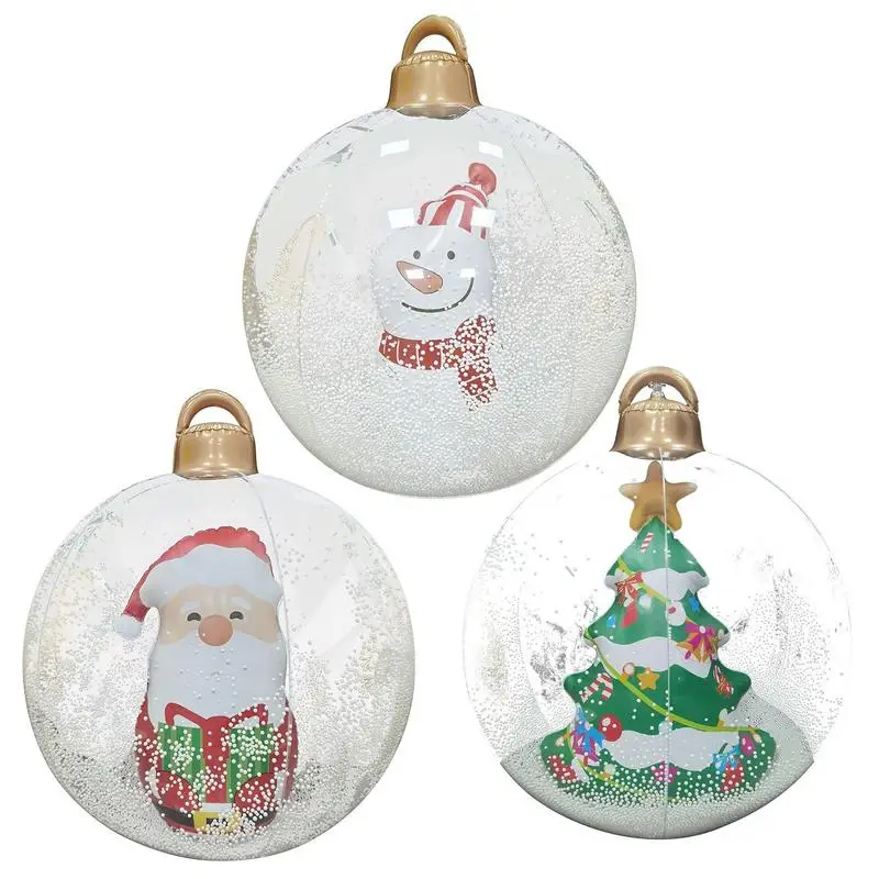 

Light Up Inflatable Christmas Ball 24 Inch Luminous Merry Christmas Ball Indoor Outdoor LED Ornaments Balls Holiday Yard Decor