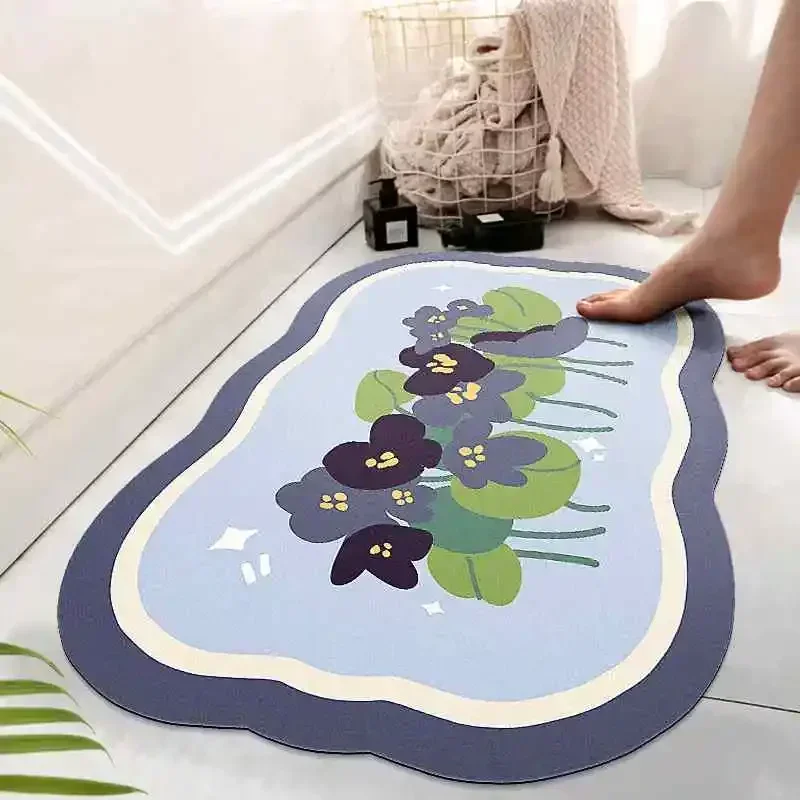 Floor mat, absorbent silicone, household kitchen mat Grey