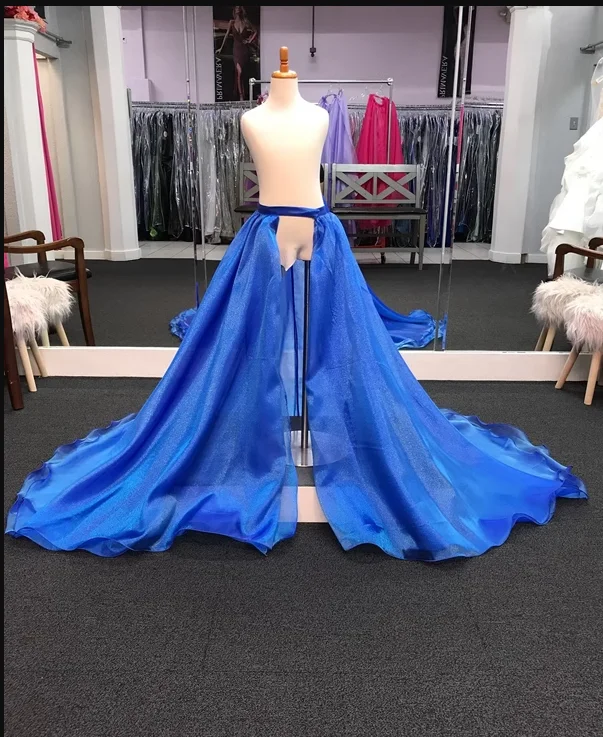 Seperate Organza Skirt For Wedding Dress Drag Removeable Prom Party Train Skirt(Left waist Size)