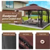 Outdoor Patio Gazebo - Porch Gazebo with Polyester Roof & Breathable Netting, Best for Garden, Lawn, Backyard Deck 4