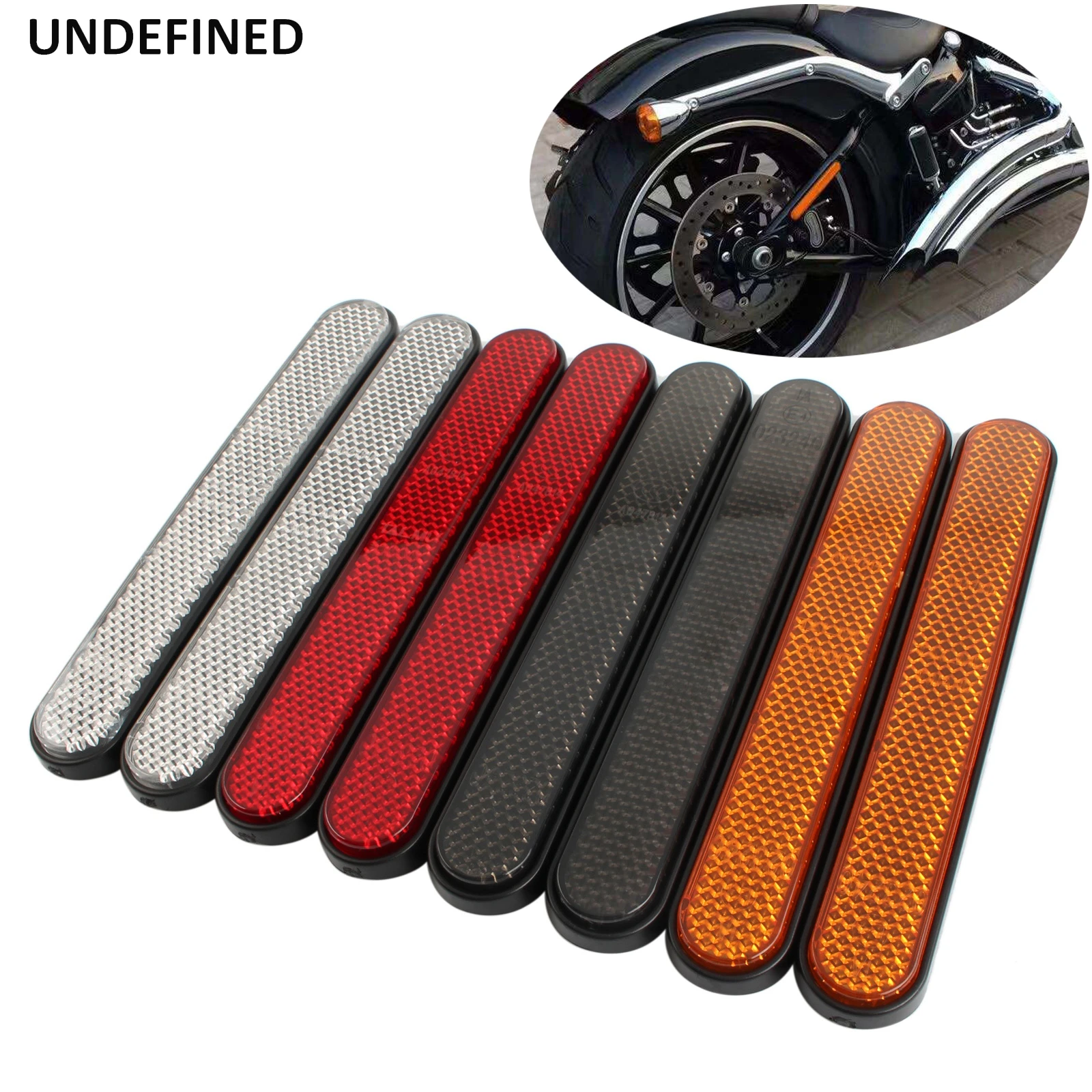 Motorcycle Front Fork Reflector Sticker Lower Legs Slider Saddlebag Latch Cover Safety Warning