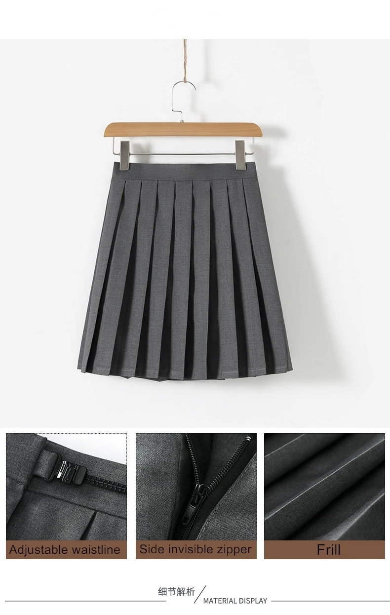 Japanese Women JK uniform gray Short/long Sleeve School Uniforms For Girls College Sailor Pleated Skirt JK Sets Uniform