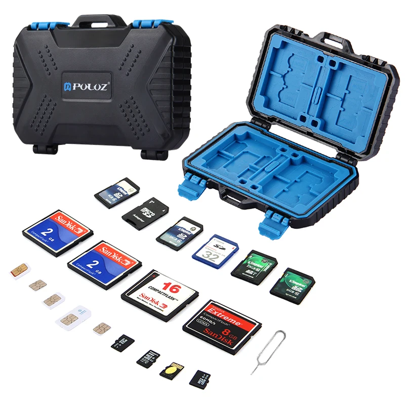 메모리 카드 보관함, 4CF, 8SD, 9TF, 카드 핀 1 개, 표준 SIM 1 개, 마이크로 SIM 2 개, 나노 SIM 2 개, 케이스 박스, 27 인 1 