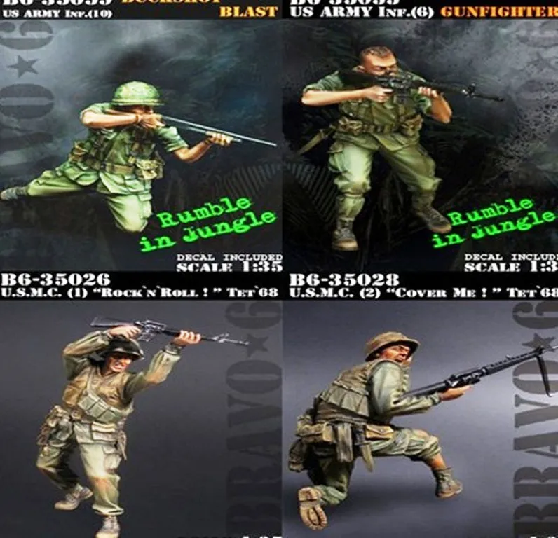 

1:35 Scale Die-cast Resin Special Forces Soldiers 4 Character Scenes Need To Be Assembled and Colored By Themselves