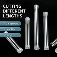 10PCS Naxilai Transparent Clear Plastic Small Empty Storage Tubes wall thickness 0.5mm packaging plastic round tube hollow tube 5