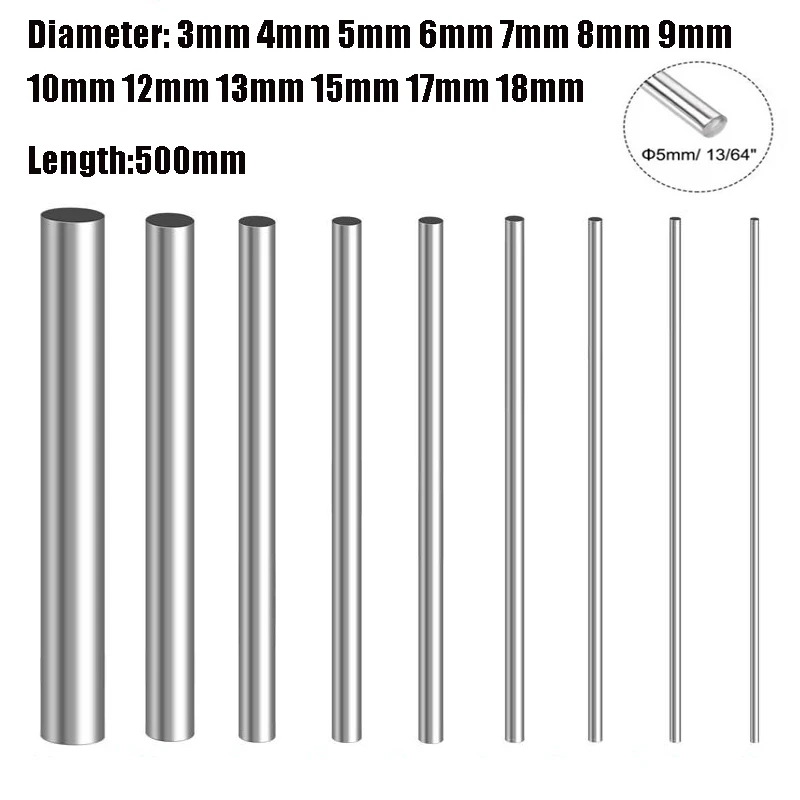 Titanium Bar Diameter 3mm to 18mm Length 500MM 1 pcs