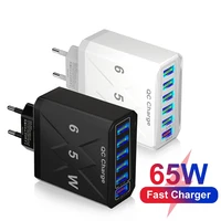 6 Ports Fast Charger Multi Ports USB Charger Quick Charge 3.0 Wall Phone Charger Adapter EU US KR Plug for iPhone Samsung Xiaomi