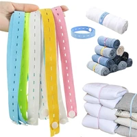 50pcs Clothes Storag Straps Lazy Folding Clothes Artifact Organizer For Wardrobe Bra Socks Storage Roll Elastic Band Cabinets 1