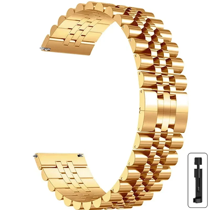 Premium Stainless Steel Watch Strap - 20mm/22mm Adjustable Metal Bracelet