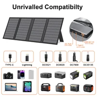 Panneau solaire portable pliable MHPOWOS 60W, chargeur de batterie solaire pour Powerbank avec sortie USB C haute puissance, sortie DC pour le camping, le téléphone, le camping-car 5