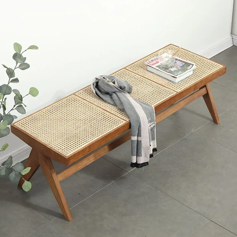 

Simple Modern Bed End Stool Retro Shoe Changing Stool Long Stool Home B & B