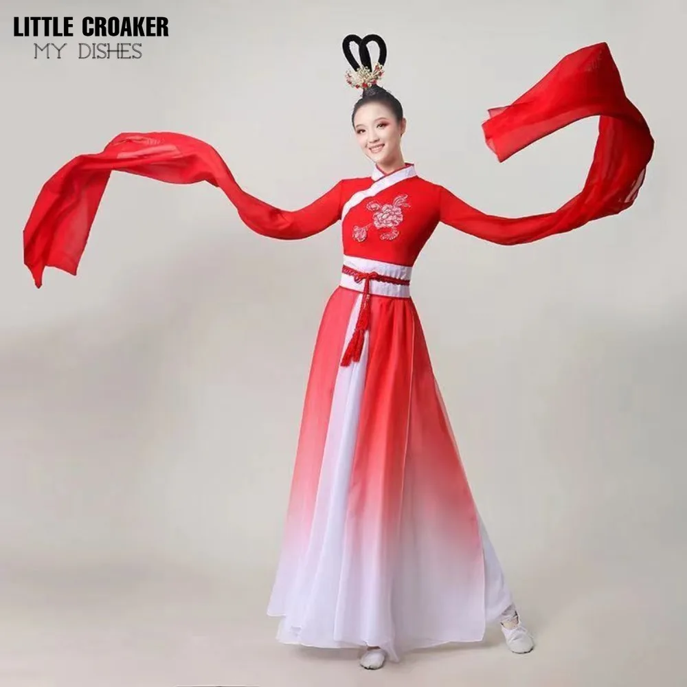 

Женский танцевальный костюм Jinghong, танцевальный костюм с водными рукавами, танцевальный костюм для женщин